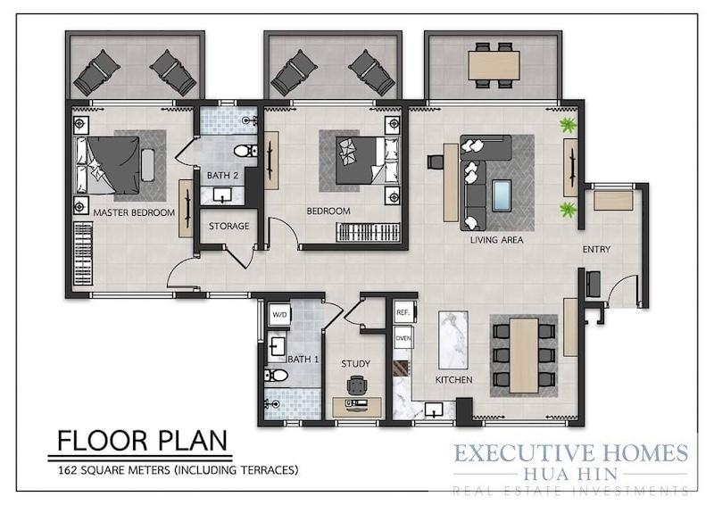 2 Bed Condo for Sale Palm Hills | Palm Hills Golf Course Property for Sale | Hua Hin golf course properties